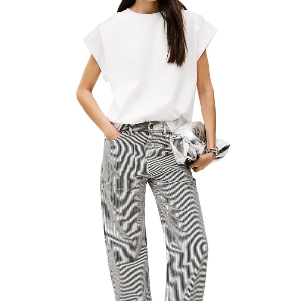 NWT ba&sh Pio Tee in White - Picture 4 of 7